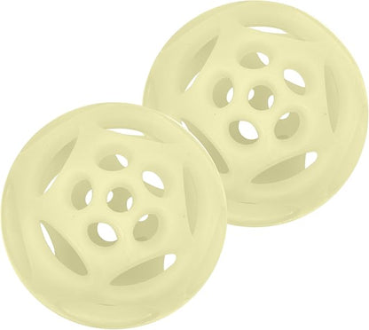 Chew King by Mammoth Glow-in-the-Dark Dog Fetch Balls (2-Pack), Lattice Rubber Fetch Toys for Night Play, High Bounce, Rechargeable Under Any Light, Large 4.5"