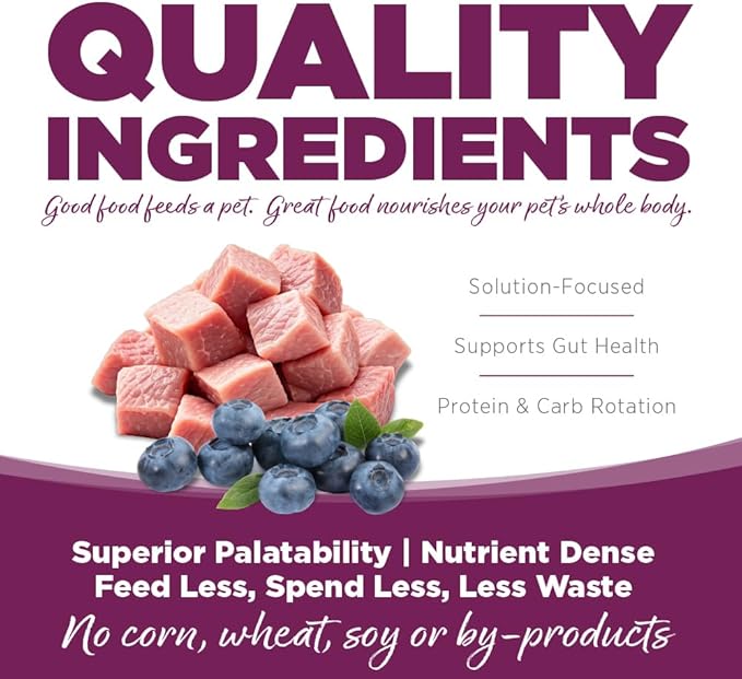 NutriSource Pure Vita Grain Free Pork & Blueberry Dog Food, 4LB