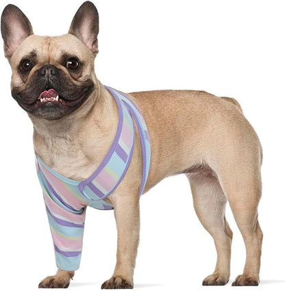 ROZKITCH Dog Leg Sleeve to Stop Licking Left Right Legs, Protector Keep Bandages in Place for Sutures, Comfortable Protection for Elbow Area for Sprain ACL CCL Stripe 2XS