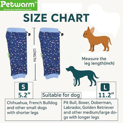PetWarm Dog Recovery Sleeve 4pcs Set, Dog Leg Sleeve, Ideal for Comfort and Support During Pet Recovery, Suitable for Active or Support Recoverying Pet Use, Blue, S