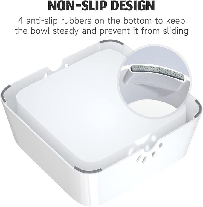 ELS PET No Spill Dog & Cat Bowl - 70oz/2L Large Capacity Travel Water Dispenser (Pink)