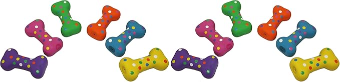 Multipet Polka Dot Latex Plush Filled 4-Inch Dog Toy (Pack of 2)