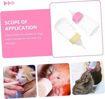2pcs Cat Milk Bottle for Kitten Feeding Kitten Nursing Bottles Pet Feeder Pacifier Container