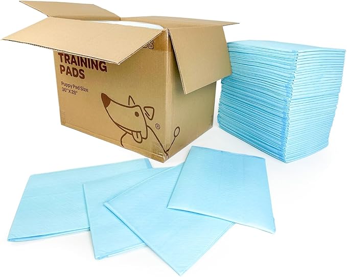 Best Pet Supplies XL (36 x 28 Inches) Puppy Pads 100 Count - Super Absorbent Dog Training Pads, Quick-Dry, Odor Control, Disposable Pee Pads, Leak-Proof Wee Wee Pads for Indoor Dogs – Baby Blue