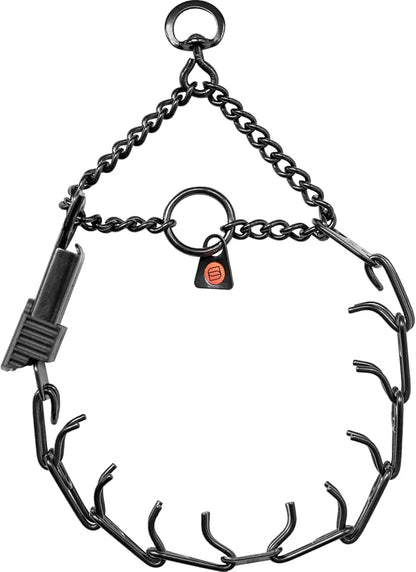 Herm Sprenger Prong Dog Collar with Quick Release Side Clicklock Made of Stainless Steel in Germany 3.2mm Prongs for Large Dogs 23in (Neck up to 19in)