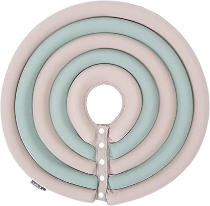 Dog Cone Collar, Inflatable Dog Neck Donut Collar Alternative After Surgery, Soft Protective Recovery Cone for Small Medium Large Dogs and Cats Puppies - Alternative Collar (Beige Green,L)