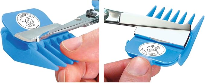 SCAREDY CUT Silent Pet Grooming Kit for Dog, Cat and All Pet Grooming - A Quiet Alternative to Electric Clippers for Sensitive Pets (Left-Handed Blue)