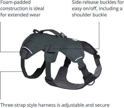 Ruffwear, Web Master, Multi-Use Support Dog Harness, Hiking and Trail Running, Service and Working, Everyday Wear, Basalt Gray, Medium
