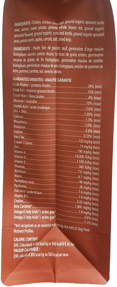 CARNA4 Air Dried Dog Food, Chicken Recipe, Quick Baked Whole Food Nutrition with Sprouted Seeds, Natural Probiotics & Enzymes, No Synthetics - 22 Pound