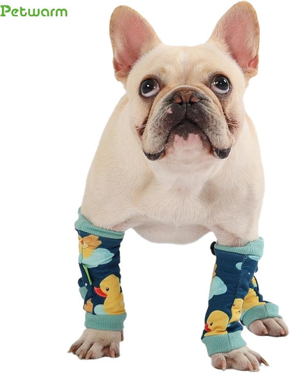 PetWarm Dog Recovery Sleeve 4pcs Set, Dog Leg Sleeve, Ideal for Comfort and Support During Pet Recovery, Suitable for Active or Support Recoverying Pet Use, Green, S