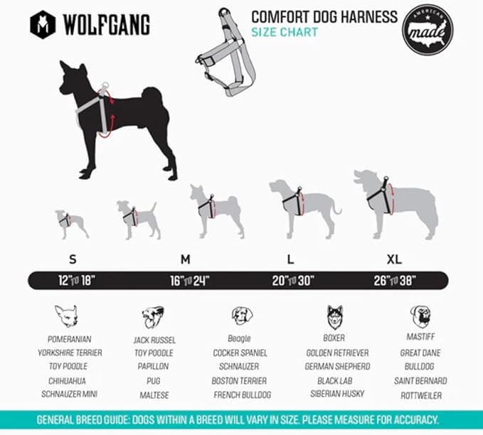 Wolfgang Heavy Duty Adjustable Dog Harness, Pull-Tested to Over 800 lbs for Walking & Training, HoundsPink Print, Medium