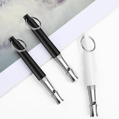 GILL&SONS Dog Training Whistle Set, Adjustable Ultrasonic, 2 Pack with Lanyards, Black and Silver