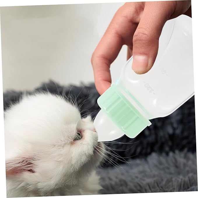 Happyyami 1 Set Portable Cat Milk Bottle Ergonomic Leak Pet Nursing Feeder for Kittens and Puppies for Various Milk Reusable and Sturdy Design for Small Animals