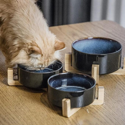 Dog Bowls Cat Bowls Feeding for Puppy Cat Dog Eating Dishes Feeder Pet Animal Ceramic Bowl Water Dispenser Food Bottle Supplies 400Ml