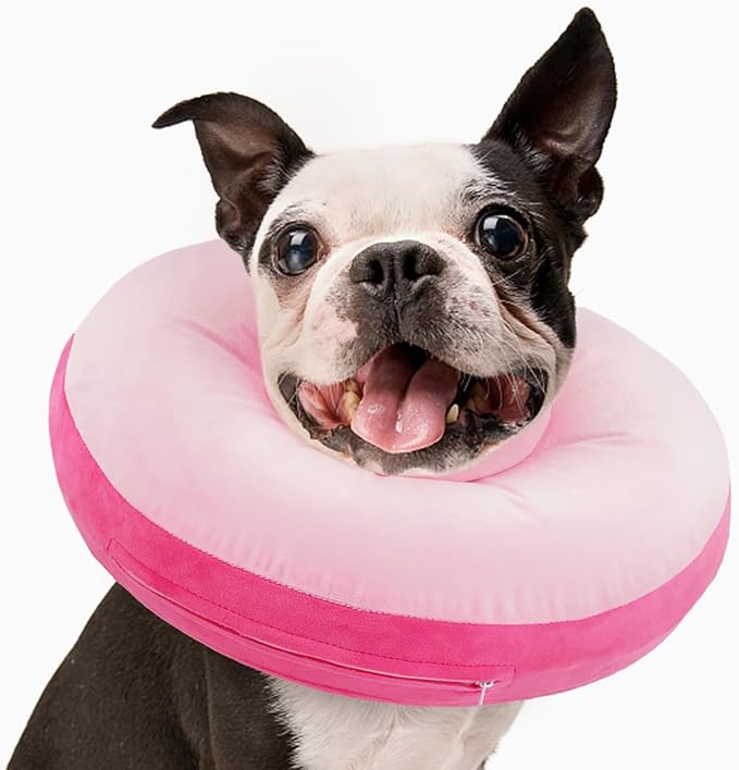 Kuoser Inflatable Dog Cone Collar, Soft Dog Cone Alternative After Surgery, Dogs Donut Collar to Stop Licking, Inflatable Doggie Neck Pillow,Comfortable Recovery E-Collar for Small Medium Large Dogs,L