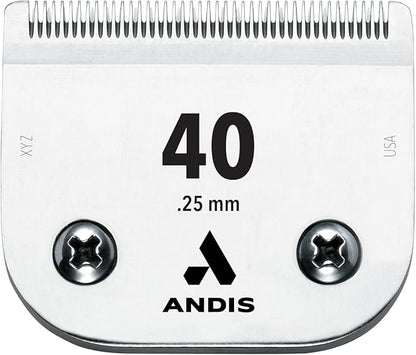 Andis 64076 UltraEdge Detachable Blade Size 40 – Carbon Steel Dog Clipper Blade, 1/100" Cut Length, Ultra Close Precision Grooming