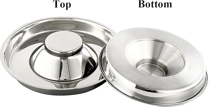 Stainless Steel Pet Bowl for Puppy and Cat, Dog Food and Water Feeding Bowl, Puppies and Kittens Weaning Bowls, Multiple Dogs and Cats Eat and Drink Together (2PC, M)