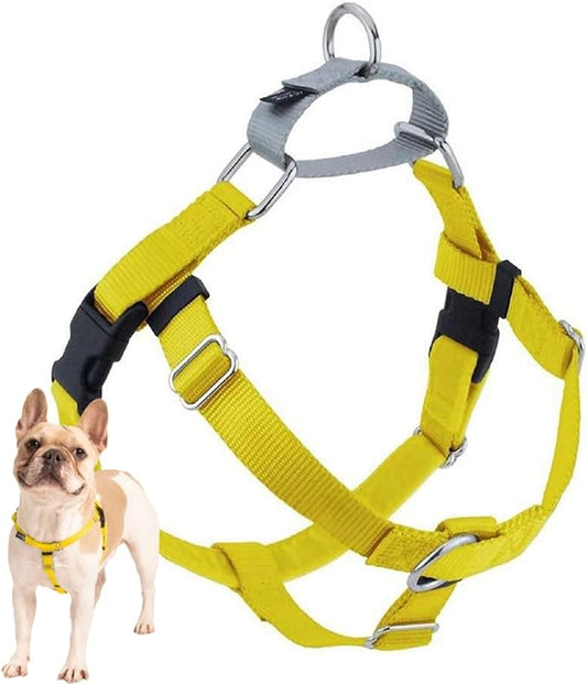 2 Hounds Design Freedom No Pull Dog Harness, Adjustable Harness, Easy Walking & Comfortable Control, Fits Small, Medium & Large Dogs, Solid Colors, Made in USA, 1" XL, Yellow
