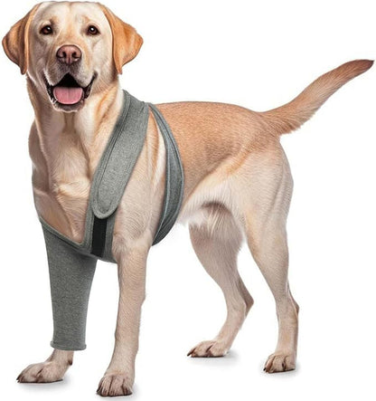 ROZKITCH Dog Front Leg Sleeve for Right Left, Pet Prevent Licking Wound Elbow Knee Protector, Dog Recovery Suit Cone Collar Alternative for Sprain ACL CCL Arthritis Joint Care Grey S