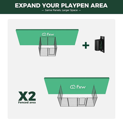 FXW Rollick Unleashed Dog Playpen for Indoor, Yard, RV Camping, 50 inch 8 Panels Dog Pen with Anchor Kit (4 Packs) for Large Dogs, Black│Patented
