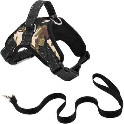 Oxford Cloth Dog Harness Leash Set for Large Medium Small Dogs Adjustable Reflective Harness for Dog(1,-L)