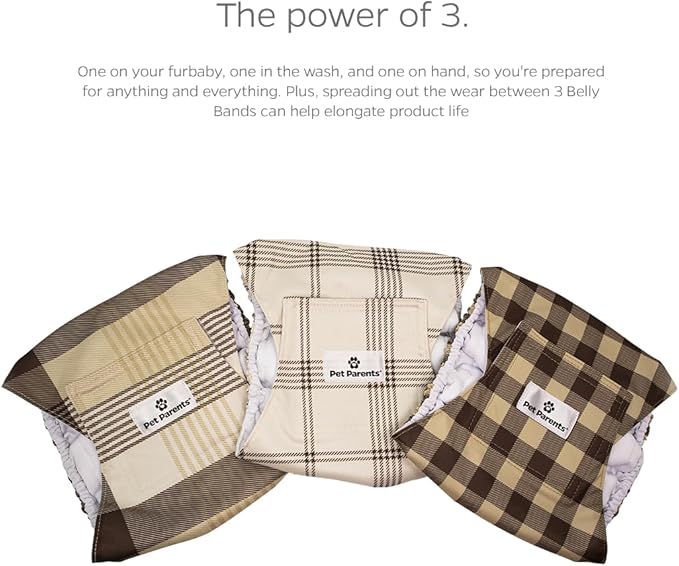 Pet Parents® Washable Belly Bands for Male Dogs (3pack) + Extendrs® of Durable Dog Diapers Male, Premium Male Dog Diapers & Dog Wraps (Small, Oxford)