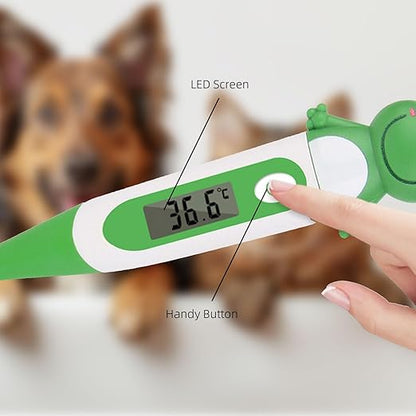 Pet Thermometer for Dogs,Digital Thermometer for Cats/Horse/Animals with Fever Alert Sound,Fast and Accurate Measurements in 60 Seconds - Comfortable Flexible Tip and Waterproof - Pack of 3