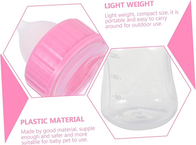 VANZACK 2pcs Dog Rabbit Cat Feeder Small Pet Nursing Bottles Scale Design for Kitten Replacement Milk
