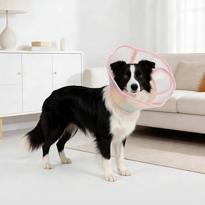 Touchdog Soft Dog Cone Collar,Waterproof & Foldable Elizabethan Collar for Dogs After Surgery, No Lick Recovery E-Collar, Comfortable Protective Cone Alternative for Small Medium Large Dogs (Pink, XS)
