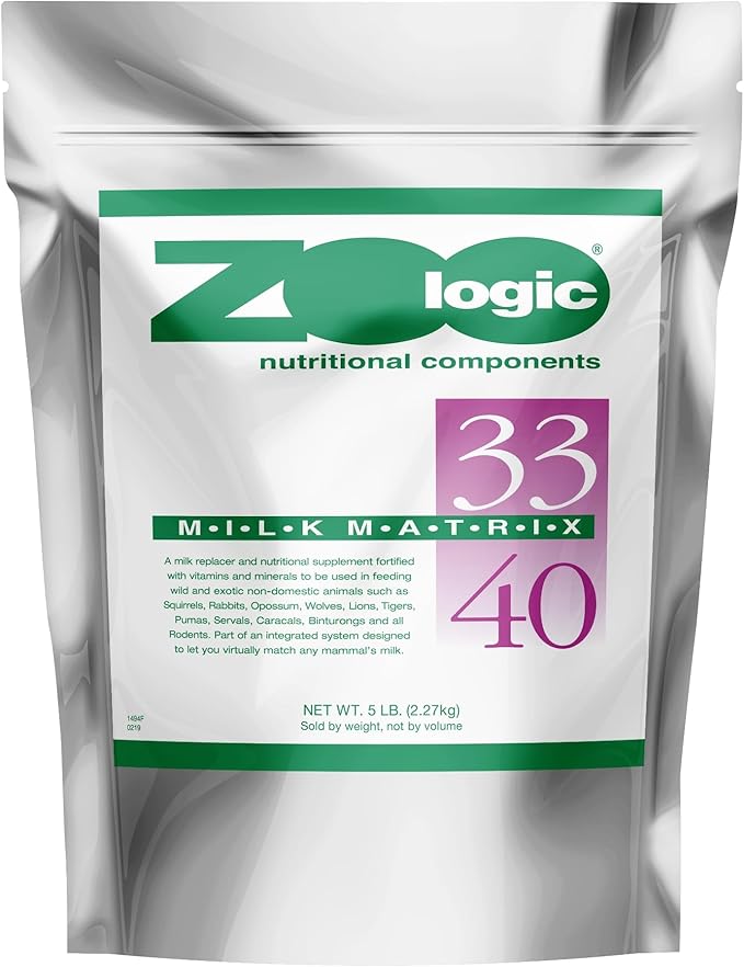PetAg Zoologic Milk Matrix 33/40 - Milk Replacer - Matches Virtually Any Mammal's Milk - 33/40 - 5 lbs