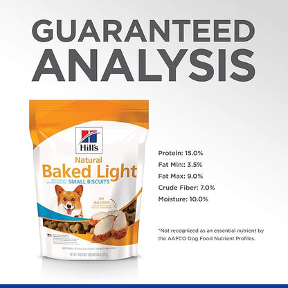 Hill's Natural Baked Light Biscuit Treats for Small Dogs, Chicken, 8 oz. Bag