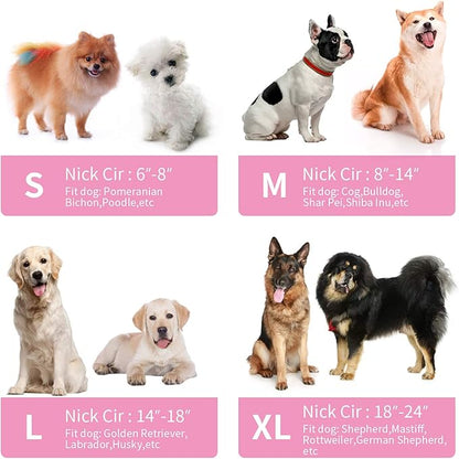 MCHY Inflatable Dog Cone,Adjustable Recovery Collar for Dogs After Surgery,Prevent from Biting & Scratching,Not Block Vision (Pink, L-Neck 15"-20")