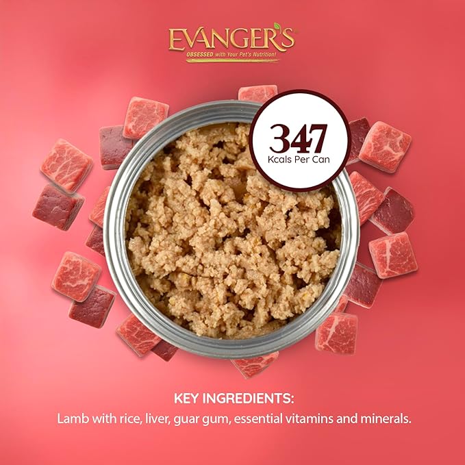 Evanger's Heritage Classic Lamb & Rice Dinner Dog Food – 12 Count, 12.5 oz Each – Gluten & Grain Free, Complete Balanced Diet for All Life Stages – Wet Dog Food