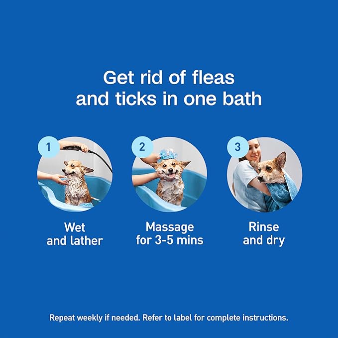 ADAMS Plus Flea & Tick Shampoo with Precor for Dogs, Cats, Puppies & Kittens, Flea Shampoo to Treat Flea Infestations, Kills Ticks, Fleas, Flea Eggs & Lice, Cleans and Conditions Coat, 24 Ounces