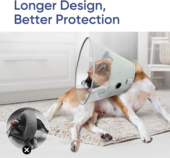 Supet Upgraded Dog Cone with Soft Liner, 20% Lighter Plastic Elizabeth Collar After Surgery to Stop Licking, for Spay Neuter Skin Problems Recovery, for Small Medium Active Large Dogs(Green,XS)