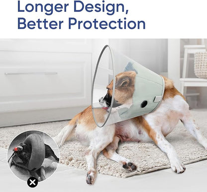Supet Upgraded Dog Cone with Soft Liner, 20% Lighter Plastic Elizabeth Collar After Surgery to Stop Licking, for Spay Neuter Skin Problems Recovery, for Small Medium Active Large Dogs(Green,XS)