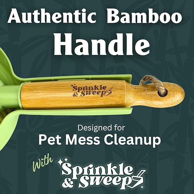 Sprinkle & Sweep: Pet Mess & Odor Cleanup Bundle - 15oz Bag, Dustpan Broom, 24oz Enzyme Stain Spray - Dog Accident Clumping Powder & Spot Treatment
