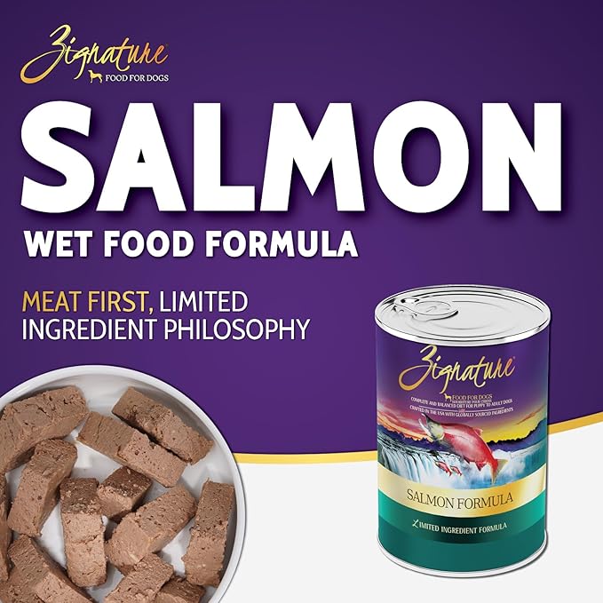 Zignature Salmon Limited Ingredient Formula Wet Dog Food 13oz, case of 12