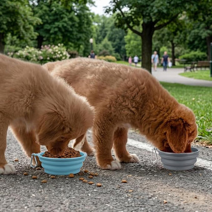 Kytely Collapsible Dog Bowls for Travel, 2Pack Dog Portable Water Bowl, Foldable Pet Food Bowl with Clasp, Pet Cat Feeding Cup Dish for Traveling, Walking, Hiking