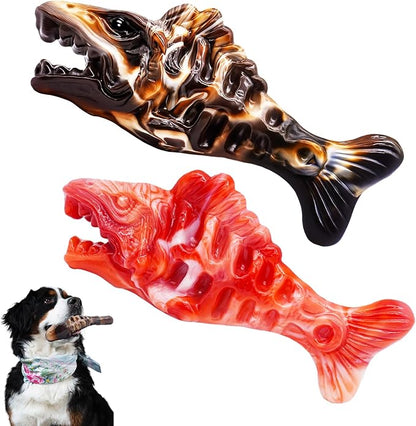 BoYoYo Tough Dog Toys for Aggressive Chewers 2 Pack, Indestructible Dog Toys to Keep Them Busy, Beef Flavor Nylon Dog Chew Toys for Large Dogs