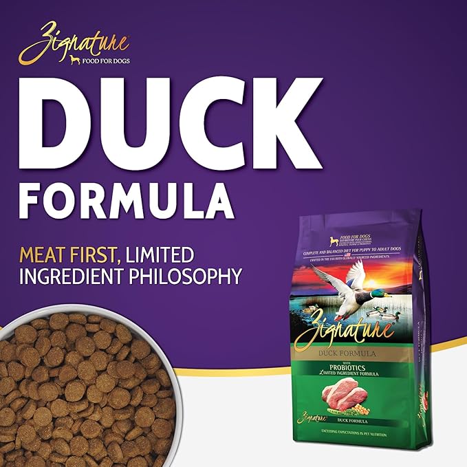 Zignature Dog Food, Duck, 25 Pounds