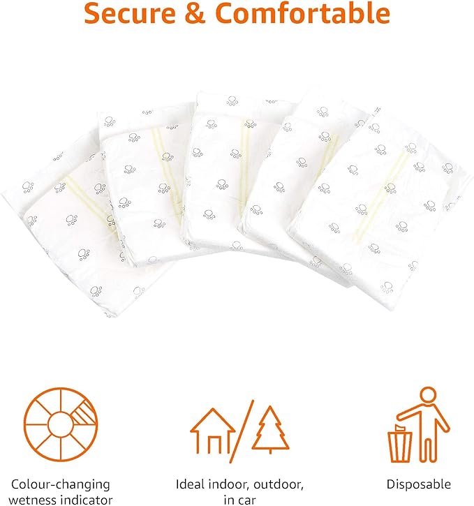 Amazon Basics Male Dog Diapers, Ultra Absorbent Disposable Wrap with Leak Proof Protection, Wetness Indicator, Secure Fit, Breathable, Medium, 30 Count