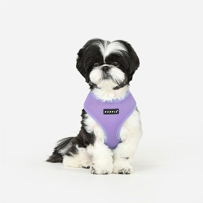 Puppia Soft Dog Harness No Choke Over-The-Head Triple Layered Breathable Mesh Adjustable Chest Belt and Quick-Release Buckle, Violet, X-Small