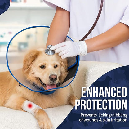 OneTigris Depth Adjustable Soft Dog Cone Collar for Medium Large Dogs After Surgery, Recovery for Small Dogs, Lightweight Elizabethan Collar for Dog to Stop Licking (Blue, M)