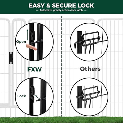 FXW Rollick Unleashed Dog Playpen for Indoor, Yard, RV Camping, 32 inch 24 Panels for Small and Medium Dogs, Black│Patented
