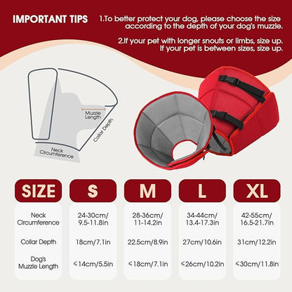 Dog Cone Collar After Surgery for Medium Dogs, Adjustable Soft Recovery Cone for Dogs to Stop Licking Biting, Comfortable Pet Elizabethan Alternative for Wound Healing