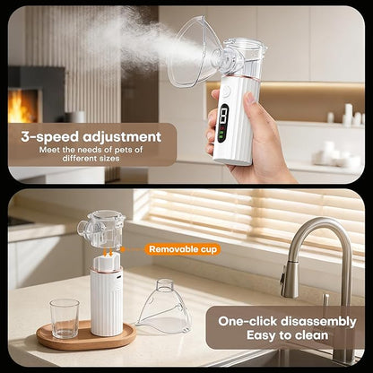 Cat Nebulizer for Breathing Problems, Low-Noise pet Spray, Suitable for Cats and Dogs (Small Cats and Small Dogs)
