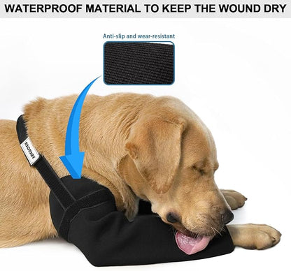 Front Leg Dog Recovery Sleeves - Cone Collar Alternative, Waterproof Abrasion-Resistant Washable 2.5mm Thick, Prevents Licking, Keeps Wounds Dry, 24-Hour Wear (Black, XL)