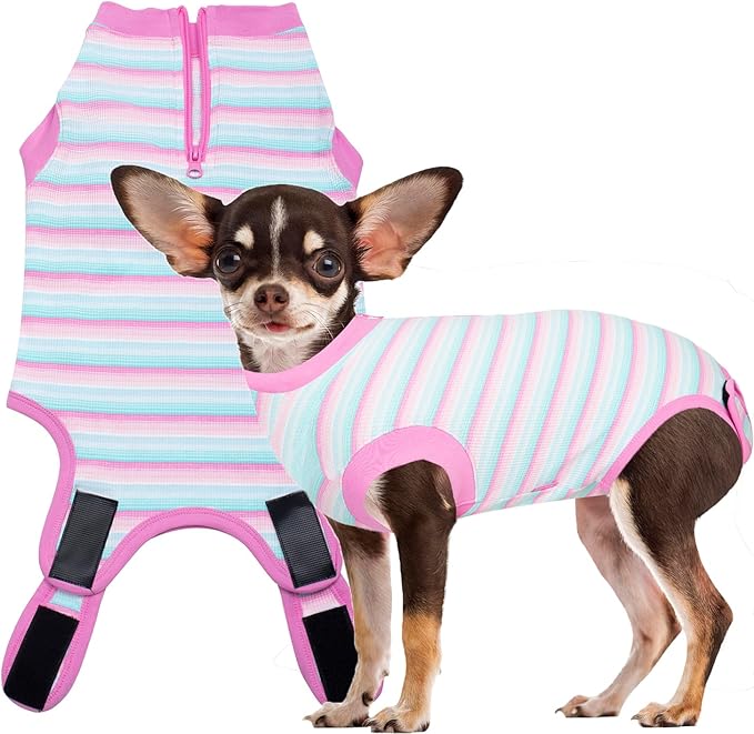 Recovery Suit for Dogs,Dog Cone Alternative Zipper Surgery Suit Female Spay,Soft Dog Surgery Suit for Anti Licking,Breathable Surgical Suit for Dogs Female Spay