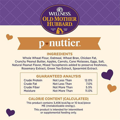 Old Mother Hubbard Wellness P-Nuttier Dog Biscuits, Natural, Training Treats, Peanut Butter Flavor, Mini Size, (20 Ounce Bag)(Pack of 2)